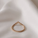 Astrid's Five Diamond Triangle Ring With Vintage Style Band