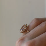 Bianca Ring med Oval Champagnemorganit och Diamanter