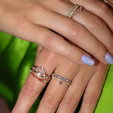 Harmoni - Astrid Vintage Diamond Band med gröna turmaliner och diamanter