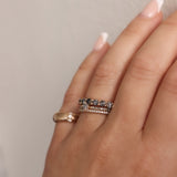 Mini Angel Ring with Grey Salt and Pepper Diamonds