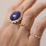 Start Bidding: Mini Elise Ring with Diamond and Olive Green Sapphires