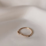 Start Bidding: Mini Elise Ring with Diamond and Olive Green Sapphires