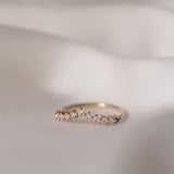 Start Bidding: Mini Elise Ring with Diamond and Olive Green Sapphires