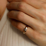 Donna's Dome Ring with Antique-Cut Diamond (Old Mine Cut) 