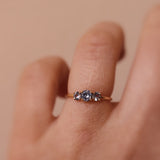 Finished: Edith Ring with Light Blue Sri Lankan Sapphires