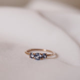 Finished: Edith Ring with Light Blue Sri Lankan Sapphires