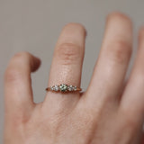 Finished: Elise Ring 0.55 CT with Olive Green Sapphire and Diamonds