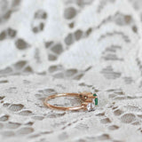 Custom Elise Ring with Emerald and Diamonds (Ca 1.0 CT)