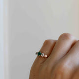 Custom Elise Ring with Emerald and Diamonds (Ca 1.0 CT)