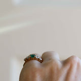 Custom Elise Ring with Emerald and Diamonds (Ca 1.0 CT)