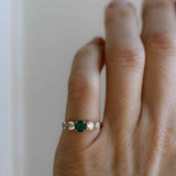 Custom Elise Ring with Emerald and Diamonds (Ca 1.0 CT)