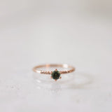 Finished: Solitaire Petite Little Sparkle Ring with Green Tourmaline and Champagne Diamonds