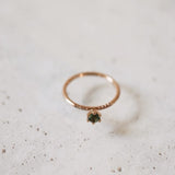 Finished: Solitaire Petite Little Sparkle Ring with Green Tourmaline and Champagne Diamonds