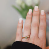 Finished: Solitaire Petite Little Sparkle Ring with Green Tourmaline and Champagne Diamonds