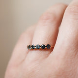 Finished: One-Of-A-Kind Mini Angel Ring with Sea Blue Tourmalines