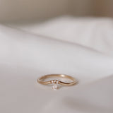 Lily Fallen Drop Ring with Three Brilliant Diamonds