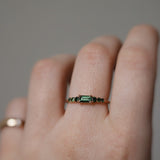 Finished: Midi Baguette Brilliant Cluster Ring with Dark Green Tourmalines