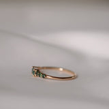 Finished: Midi Baguette Brilliant Cluster Ring with Dark Green Tourmalines