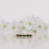 Mini Brigitte Ring with Deep Forest Green Tourmalines