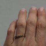 Mini Brigitte Ring with Olive Green Sapphires and Chocolate Diamonds