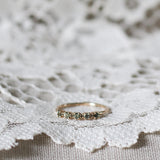 Mini Brigitte Ring with Olive Green Sapphires and Chocolate Diamonds