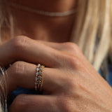 Mini Brigitte Ring with Olive Green Sapphires and Chocolate Diamonds