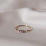 Finished: Mini Elise Ring with Lavender Sapphires and Diamonds