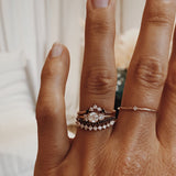 Jade Petite Wave Ring with Black Diamonds