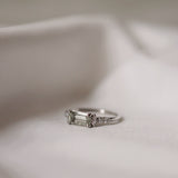 One-Of-A-Kind Cluster Ring with a Pale Mint Green 0.83 CT Beryl and Diamonds in Platinum