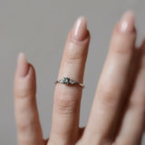 One-Of-A-Kind Edith Ring with Thyme Green Sapphire and Drop Diamonds