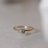 Finished: Pre-loved Low Set Not At All Tiny Ring with Olive Green Sapphire