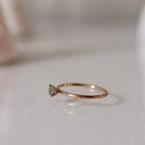 Finished: Pre-loved Low Set Not At All Tiny Ring with Olive Green Sapphire