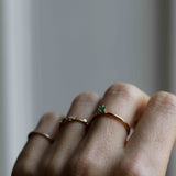 Start Bidding: Tiny Solitaire Ring with Emerald (showpiece)