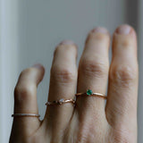 Start Bidding: Tiny Solitaire Ring with Emerald (showpiece)