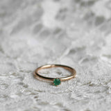 Start Bidding: Tiny Solitaire Ring with Emerald (showpiece)