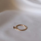 Tiny Solitaire Ring with Champagne Diamond