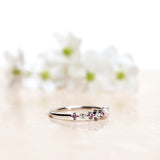 Finished: Hilda Ring in White Gold with Light Pink Sapphires and Diamonds