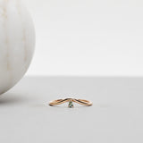 Finished: 24-Hour Auction! Lily Fallen Drop Ring in Rose Gold with Olive Green Sapphire Drop