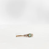 Finished: 24-Hour Auction! Elise Ring with Olive Green Sapphire and Champagne Diamonds