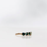 One-Of-A-Kind Angel Ring with Dark Green Tourmalines (1.20 CT)