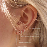 Jade Long Diamond Bar Earring