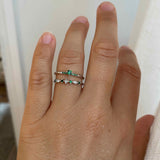 Finished: Not So Tiny Little Sparkle Ring in White Gold with Dark Green Tourmalines