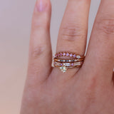 Finished: Sania Baguette Brilliant Diamond Band with Diamonds and Hot Pink Sapphires