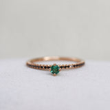 Finished: Not So Tiny Sparkle Ring with Green Emerald and Black Diamonds