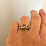 Finished: Low Set Not At All Tiny Ring - 1.5 mm band with Green Tourmaline