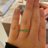 Finished: Astrid Vintage Band (Top Covered) with Green Emeralds