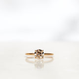 Low Set Solitaire Ring with Champagne Diamond