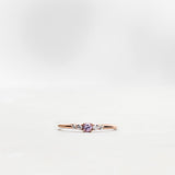 Finished: Mini Elise Ring in Rose Gold with a Lavender Sapphire and Diamonds TWVS
