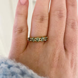 One-of-a-Kind Angel Ring with Olive Green Sapphires