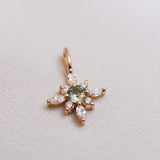 One-Of-A-Kind Guiding Star Necklace with Olive-Green Sapphire and Diamonds